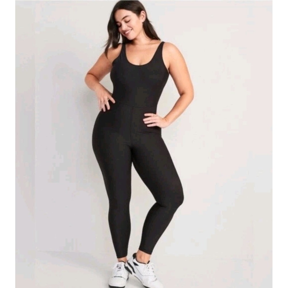 Old Navy Athletic Jumpsuit Plus Size 3X Black Go Dry Powersoft Stretch